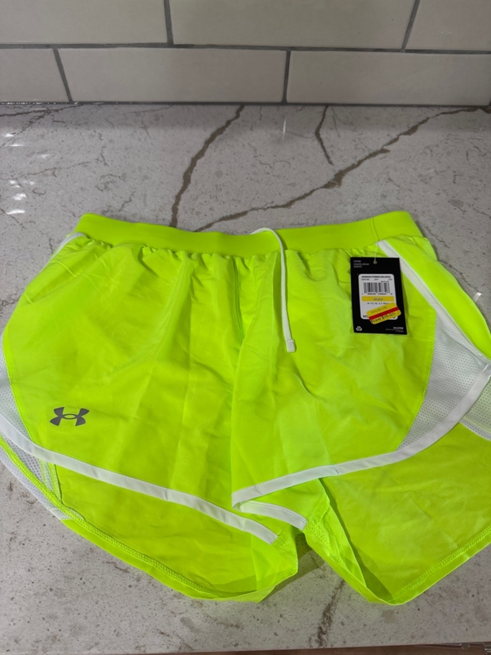 Under Armour Neon Yellow Women's Athletic Running Shorts